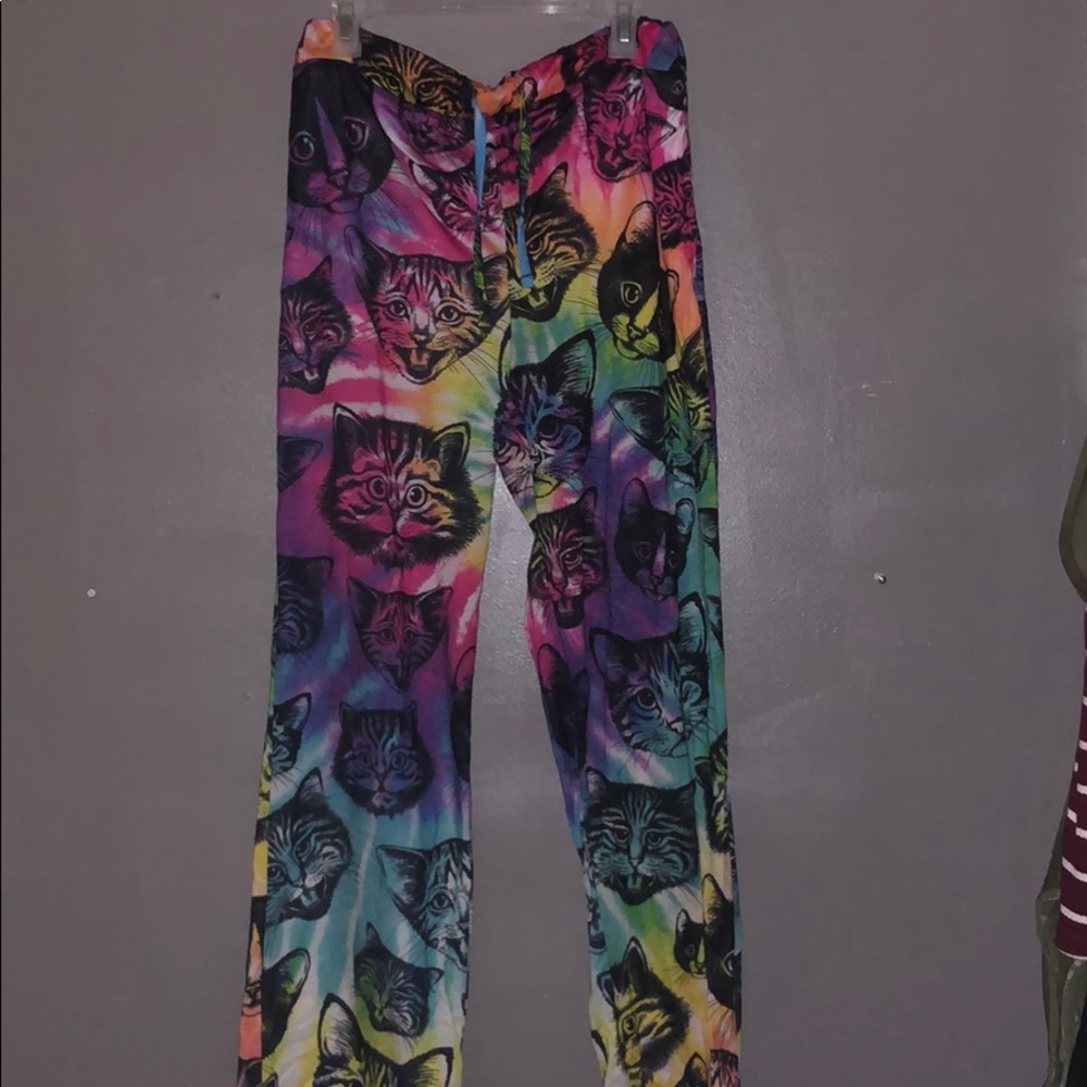 Rainbow cat Panama pants.